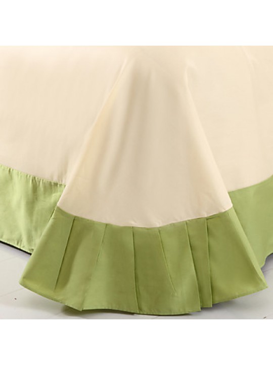 Two-Tone Bedsheet Pillowcases Duvet Cover(Canary+Green)