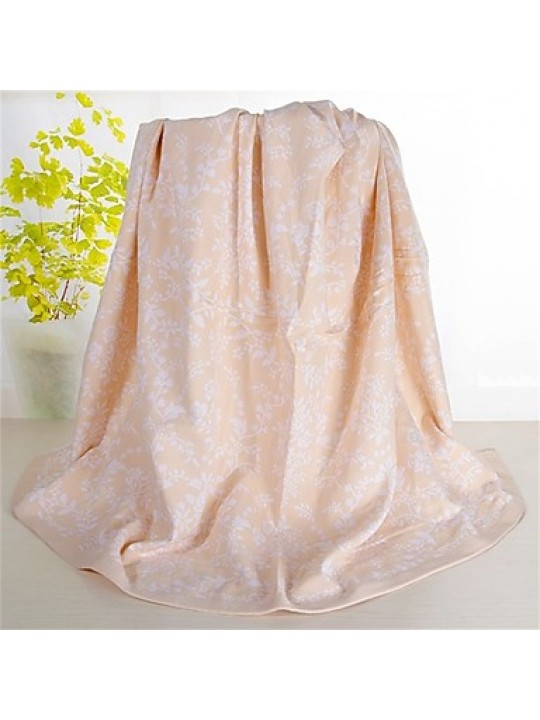 Knitted Multi-color Floral Full Cotton Blanket W59" by L79"