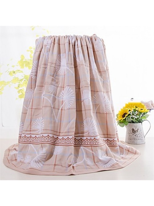 Knitted Multi-color Floral Full Cotton Blanket W59" by L79"