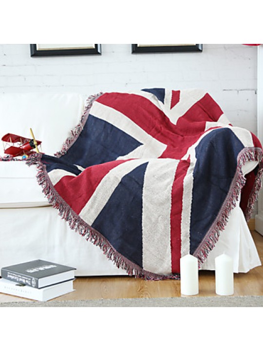 Cotton Union Jack Thickening Line Decorative Carpet Sofa Towel Blanket