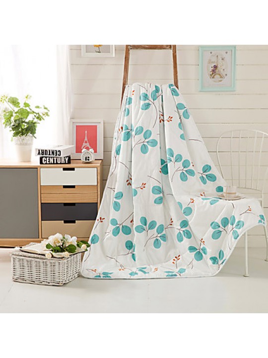 LeafPrinted 100% Mulberry Silk Filling Cotton Summer Quilt W150 x L200cm