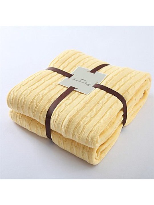 Multicolor Solid Knitted Blanket Bamboo Fiber59"*79"