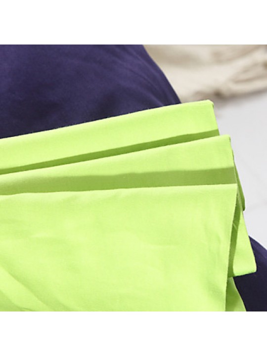 Two-Tone Bedsheet Pillowcases Duvet Cover(Blue+Green)