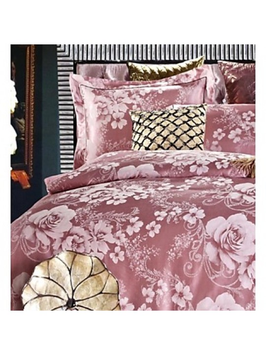 Bedtoppings Cotton Rich Jacquard Embossed 4pcs Duvet Cover Set