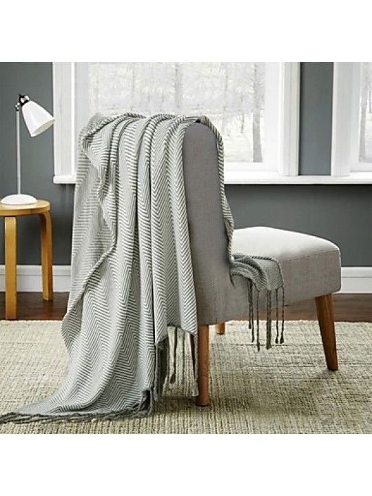 Solid Knitted Blanket Full Cotton 47"*71"