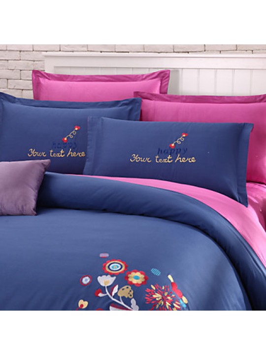 Yuxin庐Advanced Embroidery Cotton Four- PieceActivity of Printing And Dyeing Plain Kitfor Queen/King Size