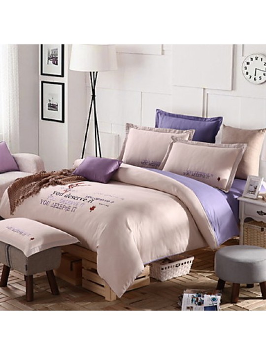  Advanced Embroidery Cotton Four- PieceActivity of Printing And Dyeing Plain Kitfor Queen/King Size