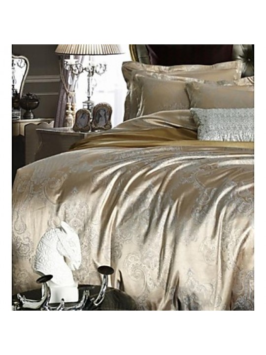 Bedtoppings Cotton Rich Jacquard Embossed 4pcs Duvet Cover Set