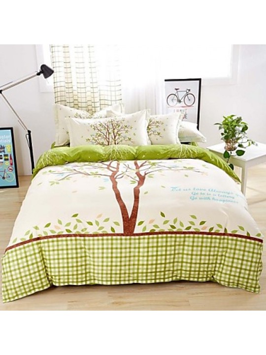 Bedding Sets 4pcs Queen Size Girls Love Trees Green Bed