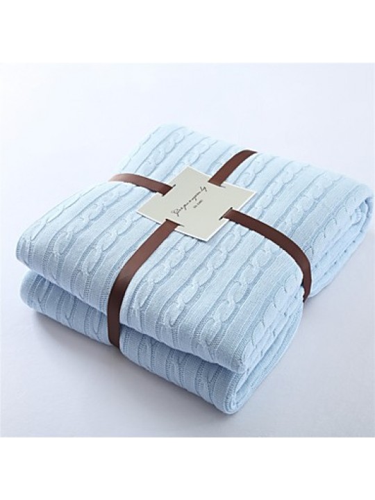 Multicolor Solid Knitted Blanket Bamboo Fiber59"*79"