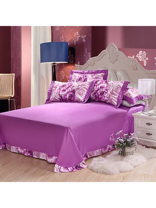 Floral Cotton 4 Piece Duvet Cover Sets