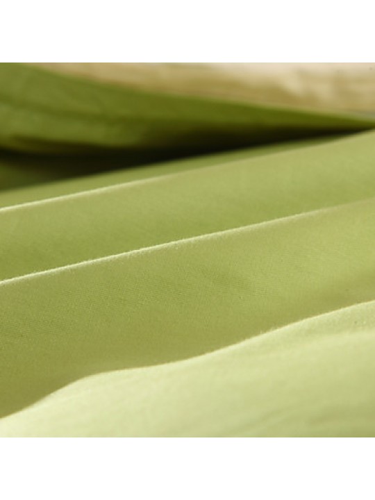 Two-Tone Bedsheet Pillowcases Duvet Cover(Canary+Green)