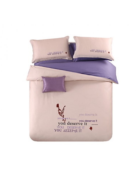  Advanced Embroidery Cotton Four- PieceActivity of Printing And Dyeing Plain Kitfor Queen/King Size