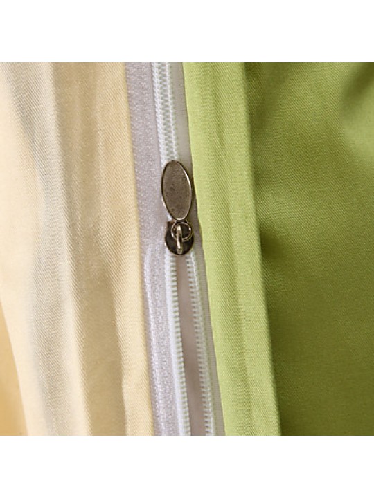 Two-Tone Bedsheet Pillowcases Duvet Cover(Canary+Green)