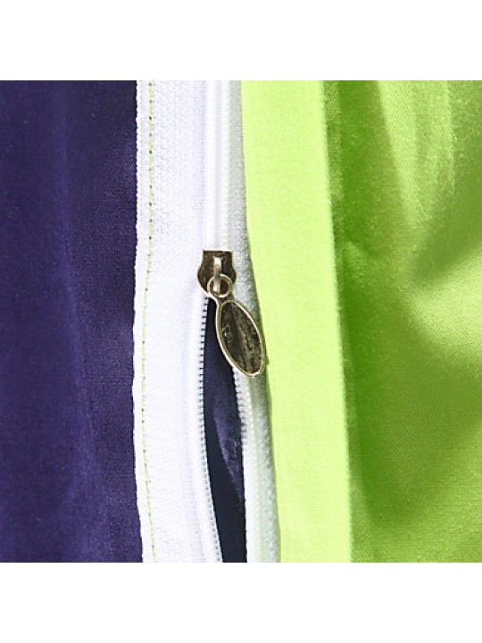 Two-Tone Bedsheet Pillowcases Duvet Cover(Blue+Green)